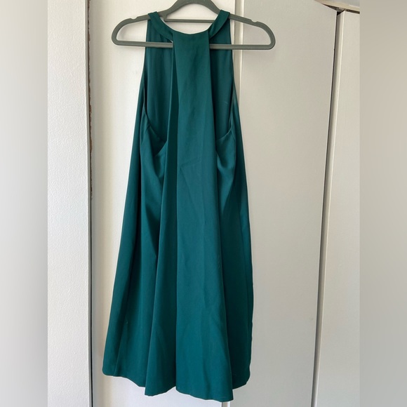 Ann Taylor loft small tall swing dress Racerback tank emerald green holiday - Picture 3 of 7